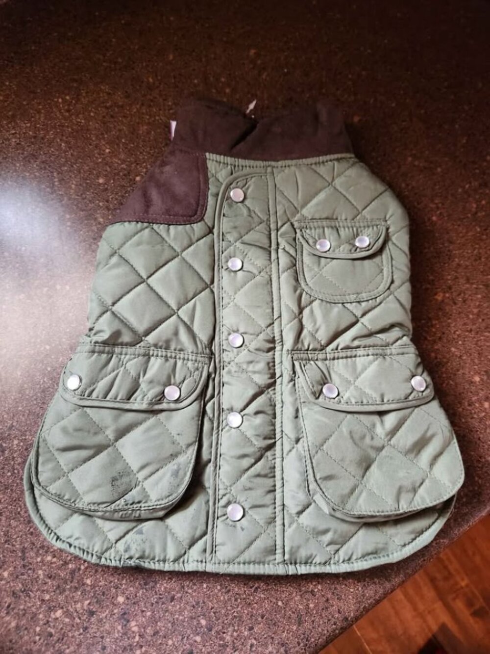 New dog winter jacket by Royal Animals olive green and brown size Small